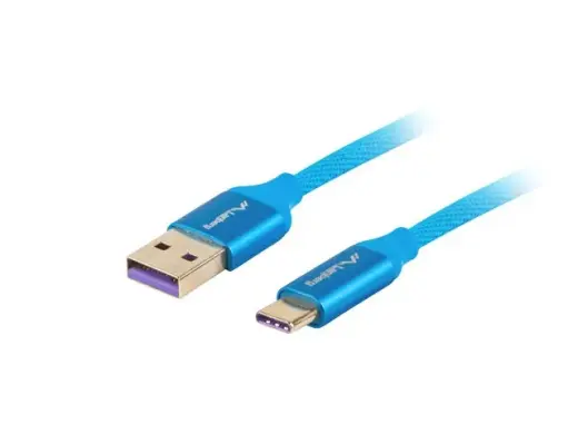 Cable USB CM - AM 2.0 1m blue 5A, full copper