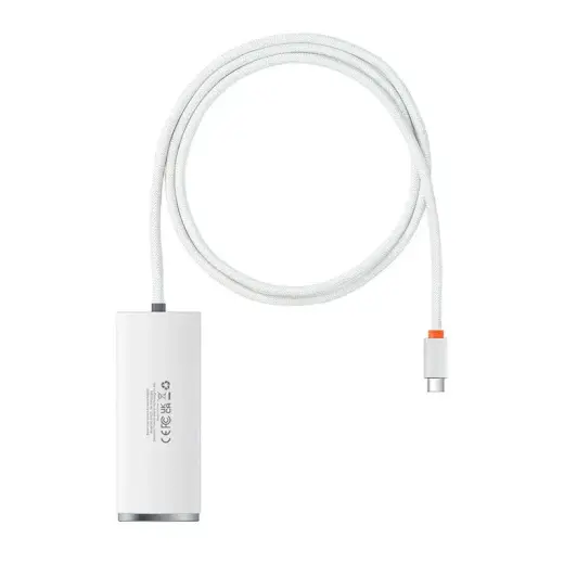Baseus Lite Series Hub 4in1 USB-C to 4x USB 3.0 + USB-C, 1m (White)