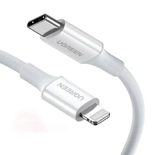 Ugreen US171 datu pārraides un uzlādes vads | USB-C uz Lightning | 15W | 0.25m | balts