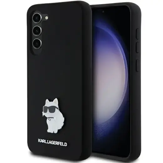 Karl Lagerfeld KLHCS24MSMHCNPK Samsung S24+ S926 czarny|black hardcase Silicone Choupette Metal Pin