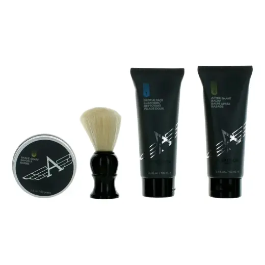 Set Aubusson: Cruiser, Eliminates Impurities, Cleansing Cream, 100 ml + Cruiser, Calming, After-Shave Balm, 100 ml + Cruiser, Shaving Soap, 60 g + Cruiser, Wooden, Face Shaving Brush, Black