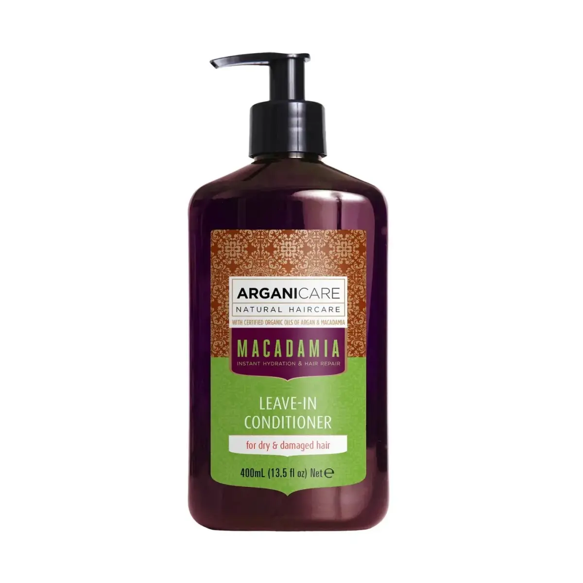 Arganicare, Macadamia, Hair Leave-In Conditioner, Nourishing & Repairing, 400 ml