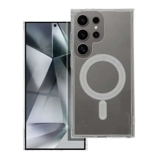 Case for Samsung S24 ULTRA Clear Mag Cover compatible with MagSafe transparent