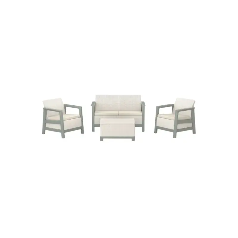 Dārza mēbeļu komplekts Scandi Linea 2 Seater Set oļu pelēks/salvijzaļa akmens tonī