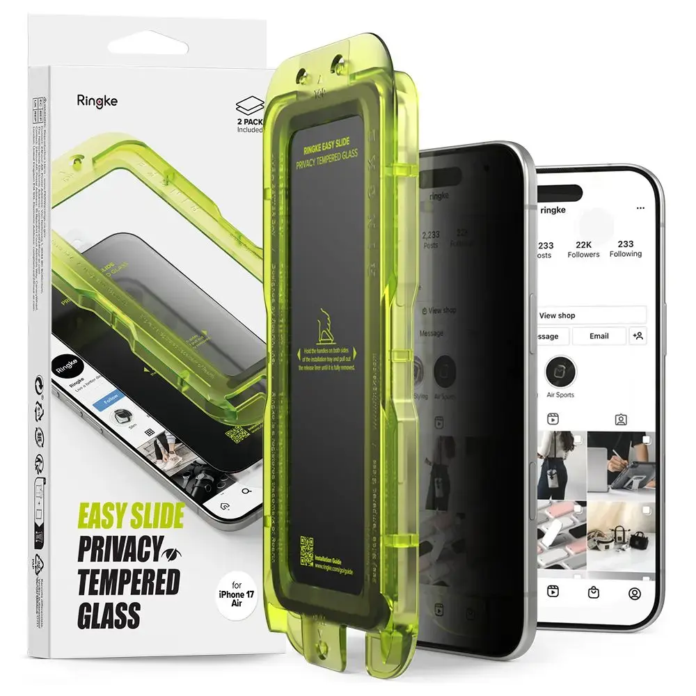 Ringke Easy Slide 2-pack Privacy Glass for iPhone 17 Air - Black