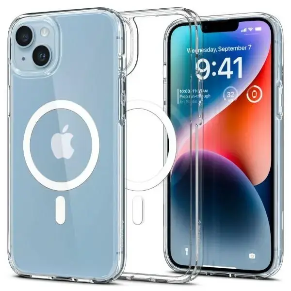 Spigen Ultra Hybrid MAG maciņš ar MagSafe atbalstu telefonam iPhone 14 Plus | iPhone 15 Plus balts