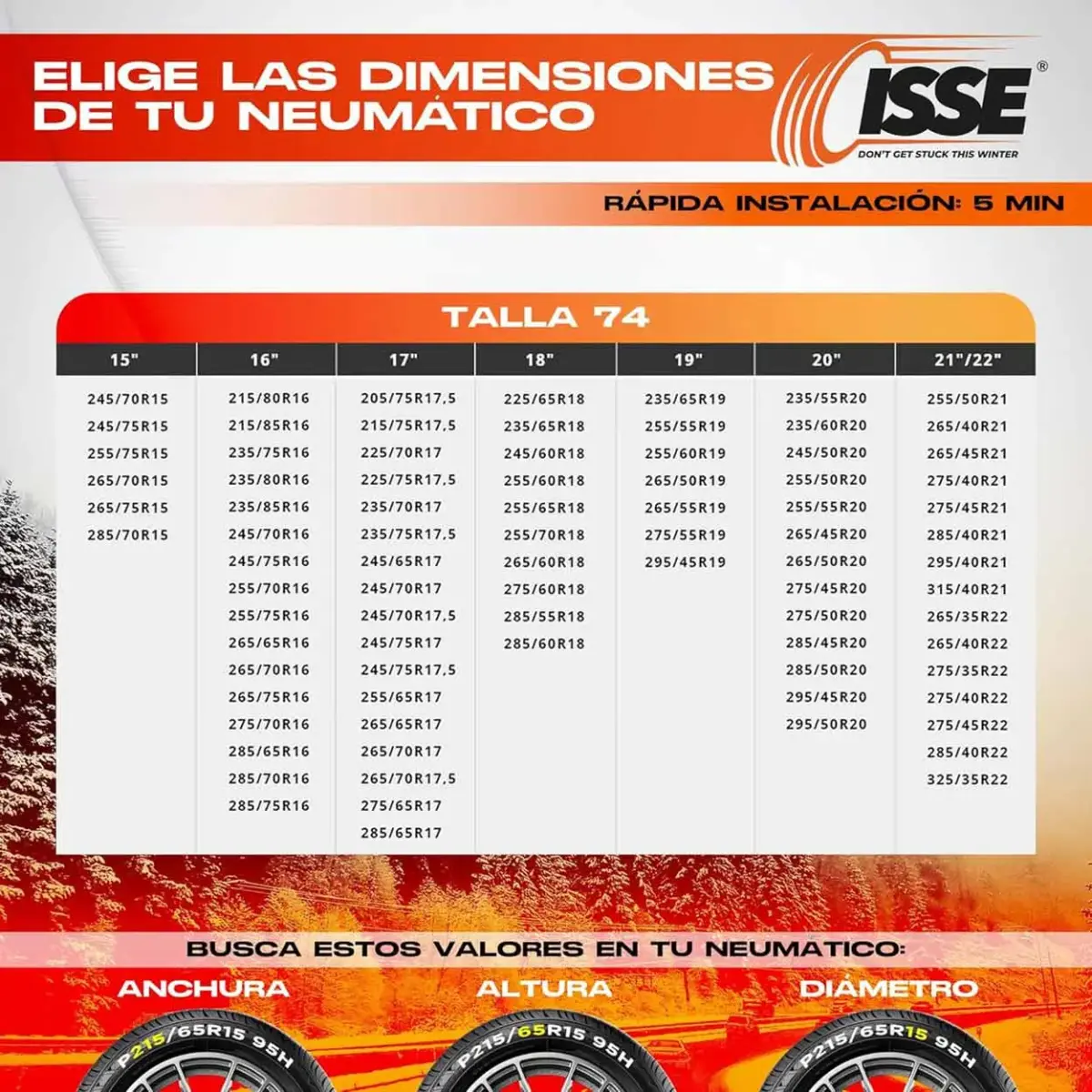 Textile snow chains Isse Super 74 2pcs