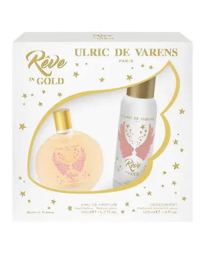 Set Ulric De Varens: Reve In Gold, Eau De Parfum, For Women, 50 ml + Reve In Gold, Deodorant Spray, For Women, 125 ml