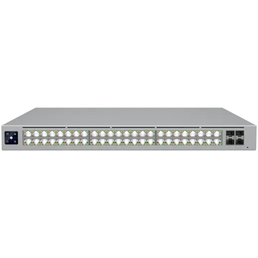 Ubiquiti network switch ECS-48S-PoE-EU Enterprise Campus 48S PoE Enterprise-grade 48-port, Layer 3 Etherlighting PoE+++ switch with Stacking support and high-capacity 10 GbE RJ45 and 25G SFP28 connections for high availability system design