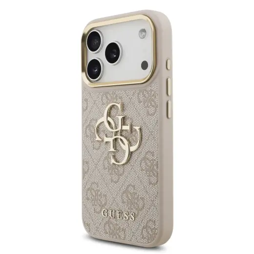 Guess PU Leather 4G Metal Logo phone case for iPhone 17 Pro pink