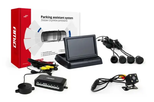Parking assistant system TFT02 4,3" with HD-315-LED 4 sensors black