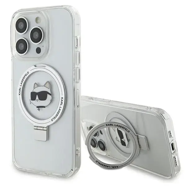 Karl Lagerfeld KLHMP15XHMRSCHH iPhone 15 Pro Max 6.7" biały|white hardcase Ring Stand Choupette Head MagSafe