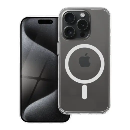 Forcell F-Protect Clear Hybrid Premium чехол с поддержкой MagSafe для телефона iPhone 15 Pro прозрачный