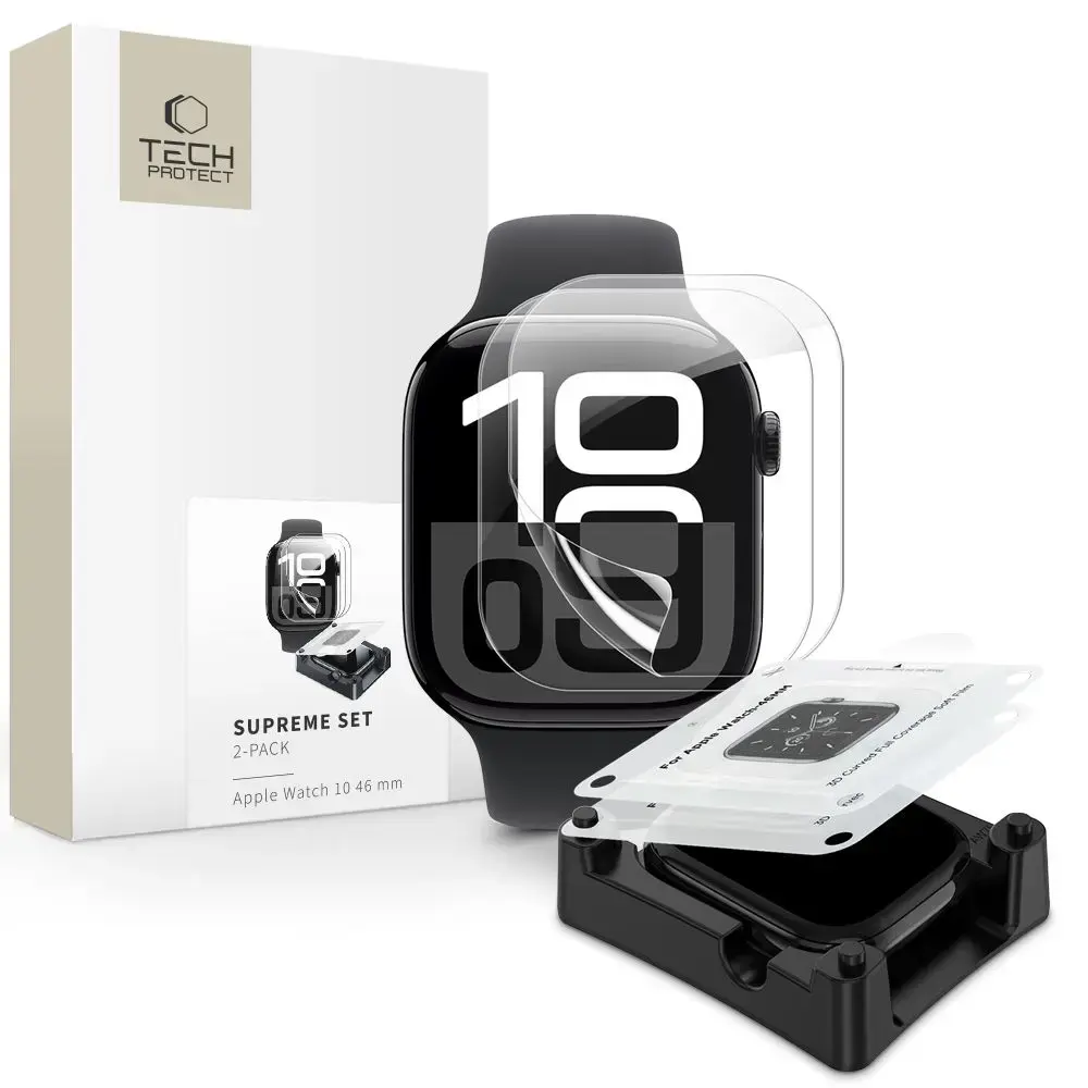 TECH-PROTECT HYDROGEL FILM SUPREME SET 2-PACK APPLE WATCH 10 (46 MM) CLEAR