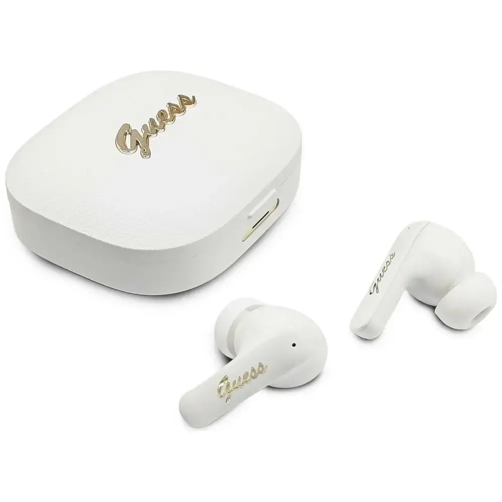 Earphone TWS Guess Script Metal Logo    white