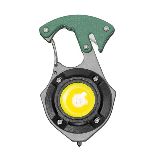 Mini flashlight LED keychain W5143 Type C with 2 screwdriver bits green