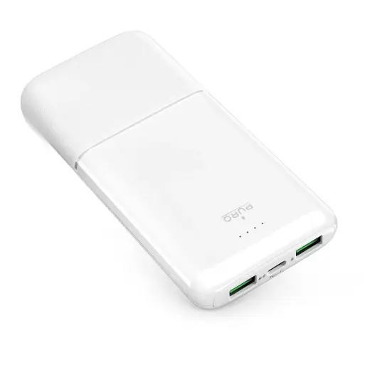 Puro DAILY 10 PLUS ārējais akumulators (powerbank) | 10000 mAh | 22.5W | USB-A, USB-C, Micro USB | balts