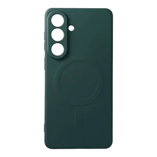 Silicone Mag Cover phone case with MagSafe support for Samsung Galaxy S26+ (S947) green