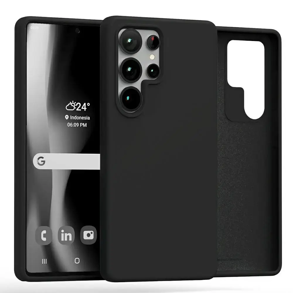 Mercury Silicone telefona maciņš priekš Samsung Galaxy S25 Ultra melns