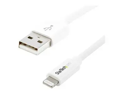 StarTech.com 1m (3ft) White Apple 8-pin Lightning Connector to USB Cable for iPhone | iPod | iPad - Charge and Sync Cable - 1 meter (USBLT1MW) - Lightning cable - Lightning | USB - 1 m