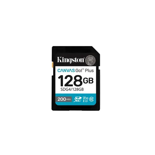 Kingston memory card 128GB SDXC Canvas Go Plus Gen4 200MB/s C10 UHS-I U3 V30