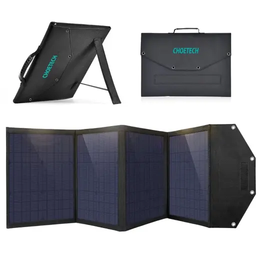 Choetech Foldable Solar Charger 100W 2x USB | 1x USB Type C Power Delivery Quick Charge black (SC009)