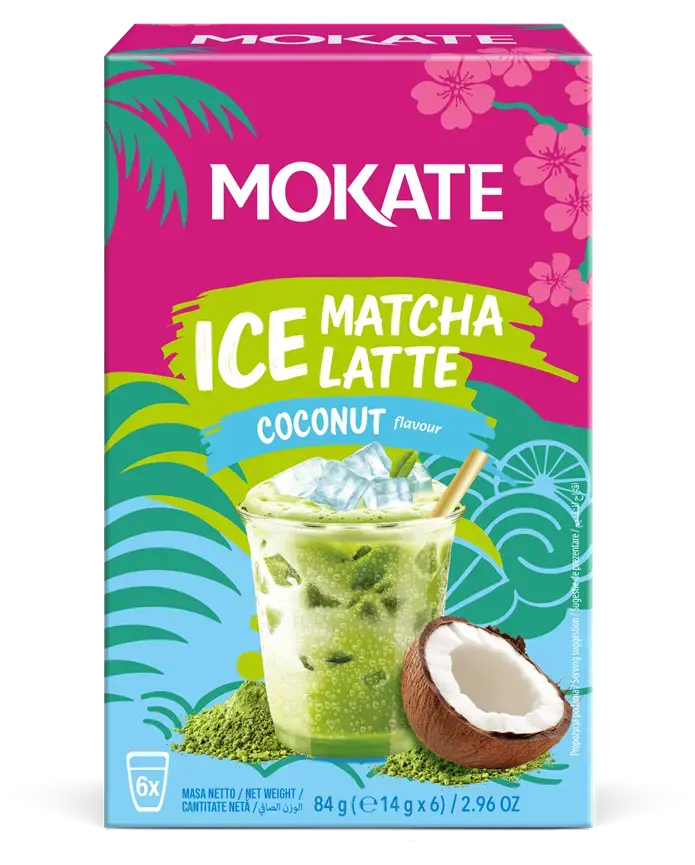 Mokate Instant drink Cold MATCHA LATTE with coconut 14gx6