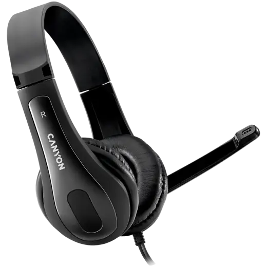 CANYON PC headset HSC-1 PC Mic Flat 2m Black
