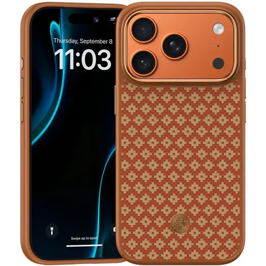 Benks Magnetic Armor Pro Armor Grid Kevlar maciņš ar MagSafe atbalstu telefonam iPhone 17 Pro Max oranžs