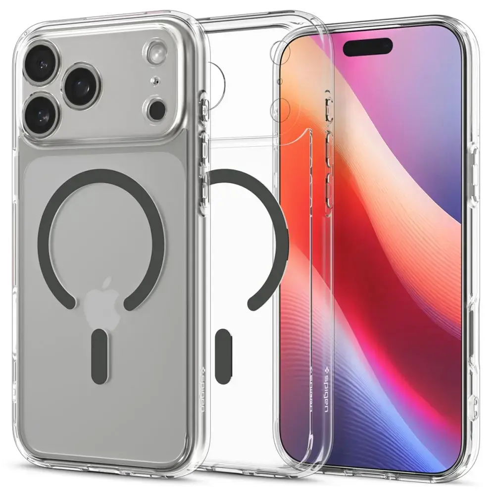 Spigen Ultra Hybrid maciņš ar MagSafe atbalstu telefonam iPhone 17 Pro Max caurspīdīgs pelēks
