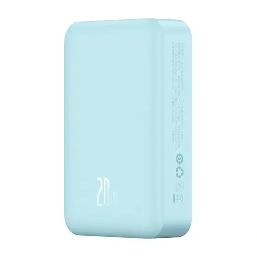 Ārējais akumulators Baseus Magnetic Mini 20000mAh, Tips C 20W MagSafe (zils)