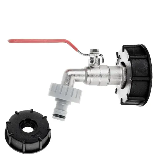IBC komplekt - S60x6 adapter + 3/4'' kraan 1'' väliskeermega + voolikuliitmik