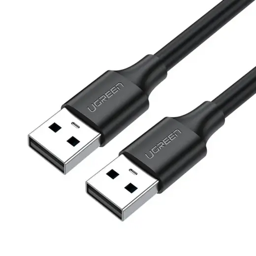 USB 2.0 A-A UGREEN US128 kabelis 0,25 m (melns)