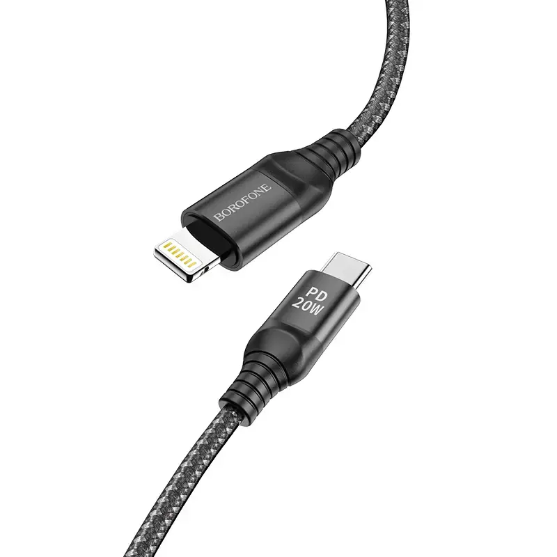 Borofone Cable BX56 Delightful - Type C to Lightning - PD 20W 1 metre black