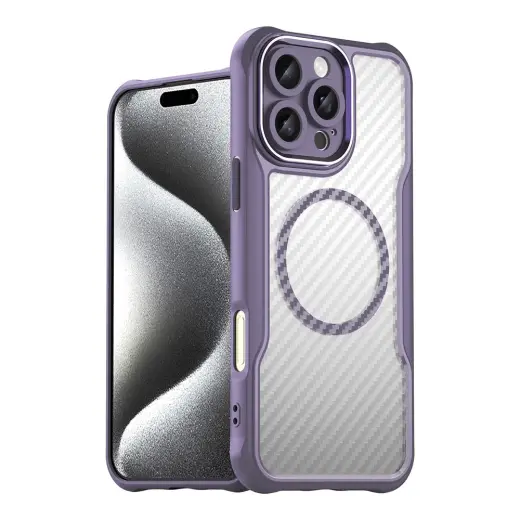 Leading Series telefono dėklas su MagSafe palaikymu iPhone 16 Pro violetinis