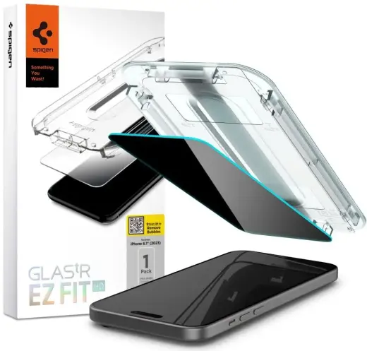 SPIGEN GLAS.TR "EZ FIT" IPHONE 15 PRO PRIVĀTUMA RŪDĪTS STIKLS