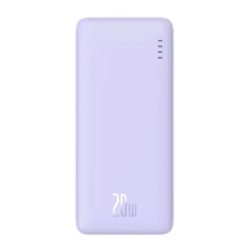 Baseus Airpow ārējais akumulators (powerbank) | 10000 mAh | 20W | USB-C, USB-A, Micro USB | violets