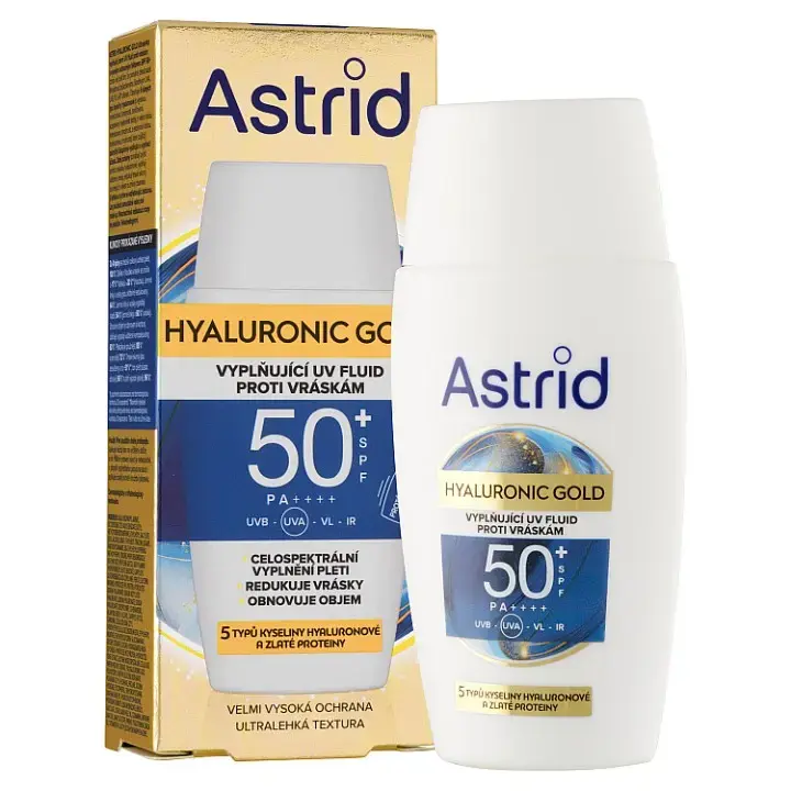Astrid Daily Facial Fluid SPF 50 Hyaluronic Gold 50 Ml