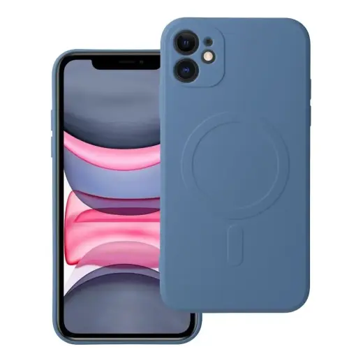 Silicone Mag Cover telefono dėklas su MagSafe palaikymu iPhone 11 mėlynas