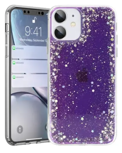 Fusion Glue Glitter silikona aizsargapvalks Samsung A525 Galaxy A52 | A52 5G violets