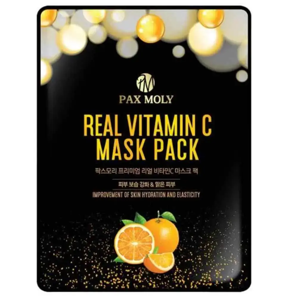 PaxMoly, Real Vitamin C, Brightening & Anti-Aging, Sheet Mask, Face, Day & Night, 25 ml