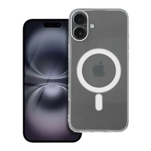 Clear 2 mm phone case with MagSafe support for iPhone 16 Plus transparent