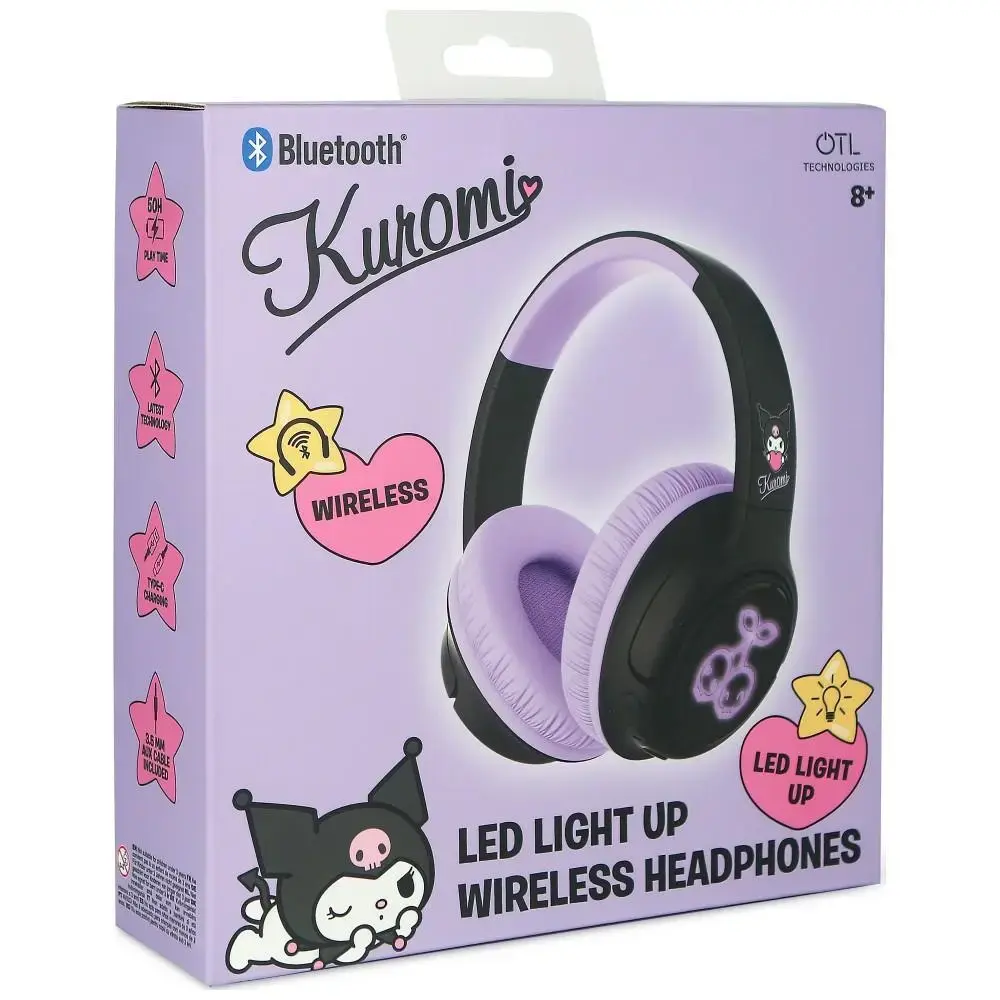 Wireless On-Ear Headphones OTL Kuromi LED Light Up
