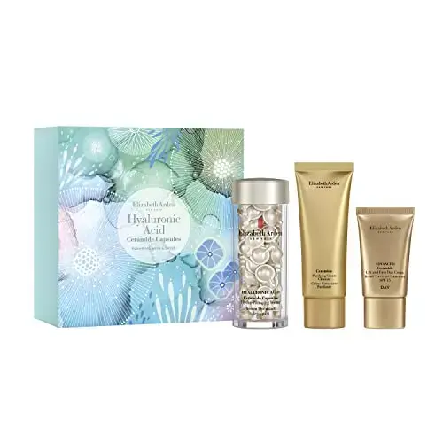Elizabeth Arden Ceramide Hyaluronic Acid Plumping with a Twist Set - 60 Capsules Cream Cleanser 50ml, Day Cream 15ml 65ml