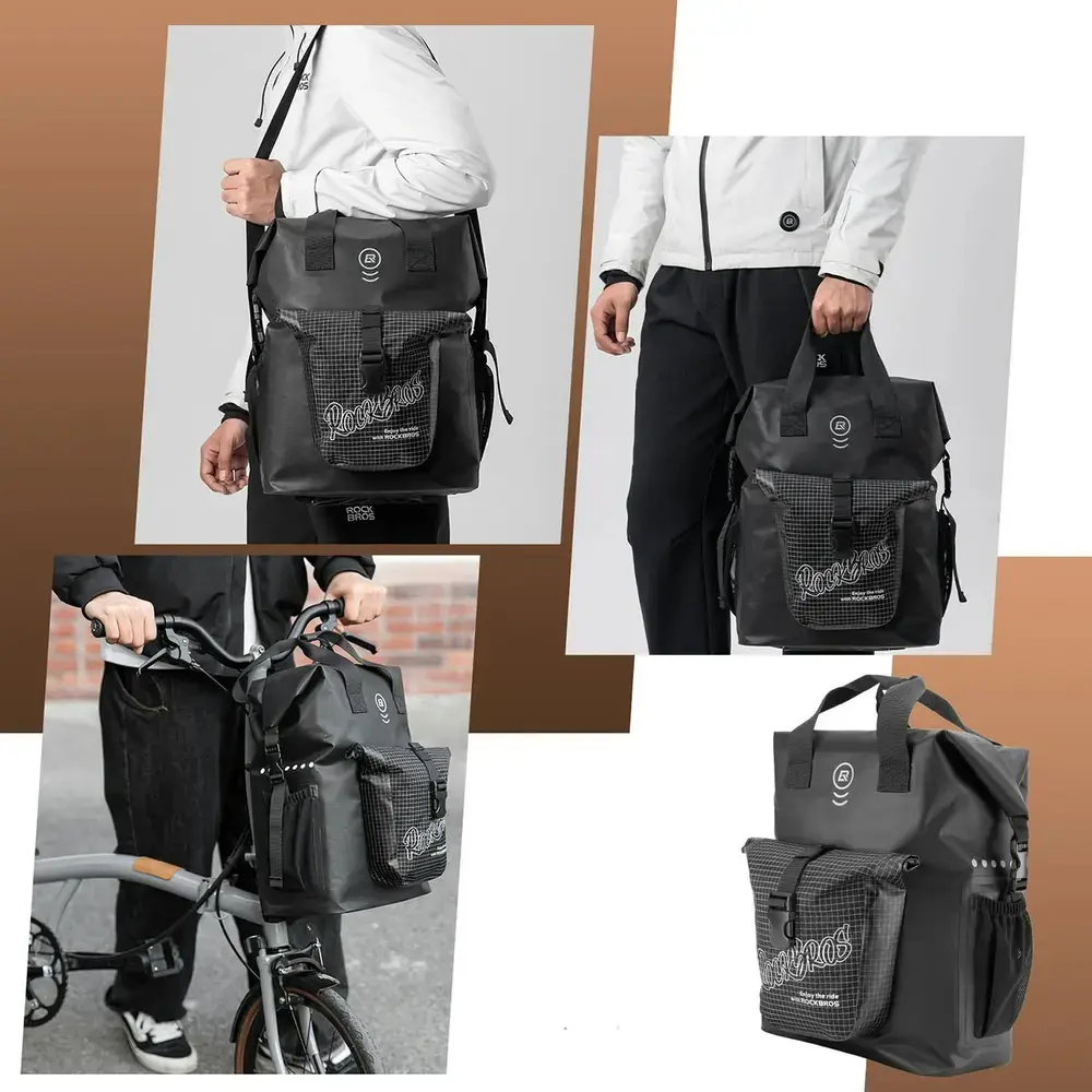 Torba rowerowa Rockbros AS-158 na kierownicę do roweru składanego Brompton 18 l - czarna