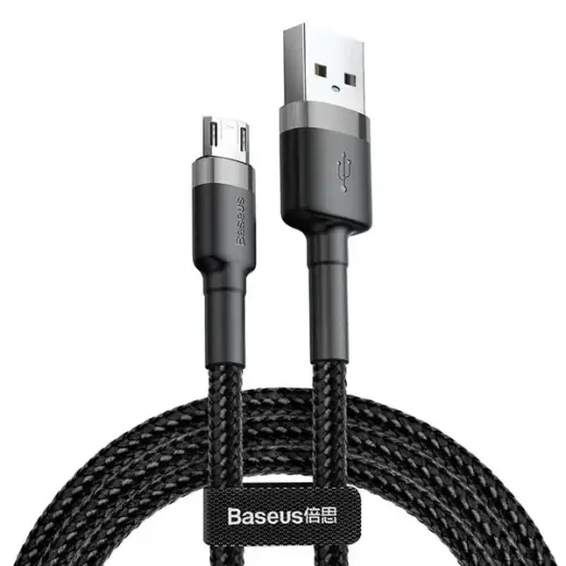 Baseus Cafule datu pārraides un uzlādes vads | USB-A uz Micro USB | 12W | 1m | melns, pelēks