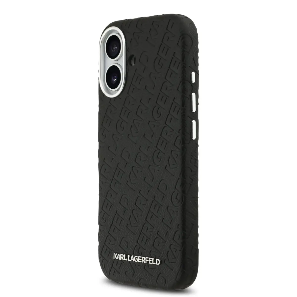 Karl Lagerfeld Grained PU Repeated Logo MagSafe telefoniümbris MagSafe toega Apple iPhone 17 jaoks, must