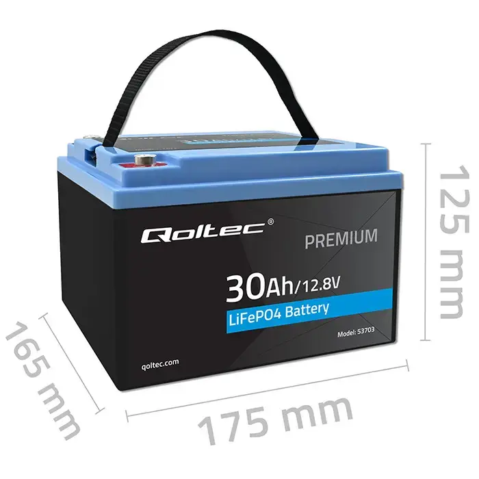 Qoltec LiFePO4 lithium iron phosphate battery | 12.8V | 30Ah | 384Wh | BMS
