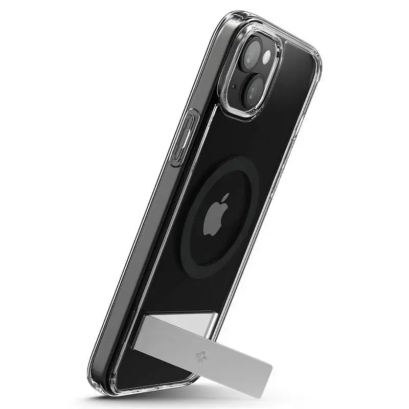 Spigen Ultra Hybrid S maciņš ar statīvu un MagSafe atbalstu telefonam iPhone 15 Plus melns