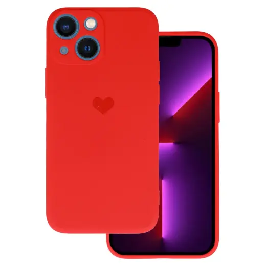 Vennus Silicone Heart telefono dėklas iPhone 14 Plus raudonas (dizainas 1)